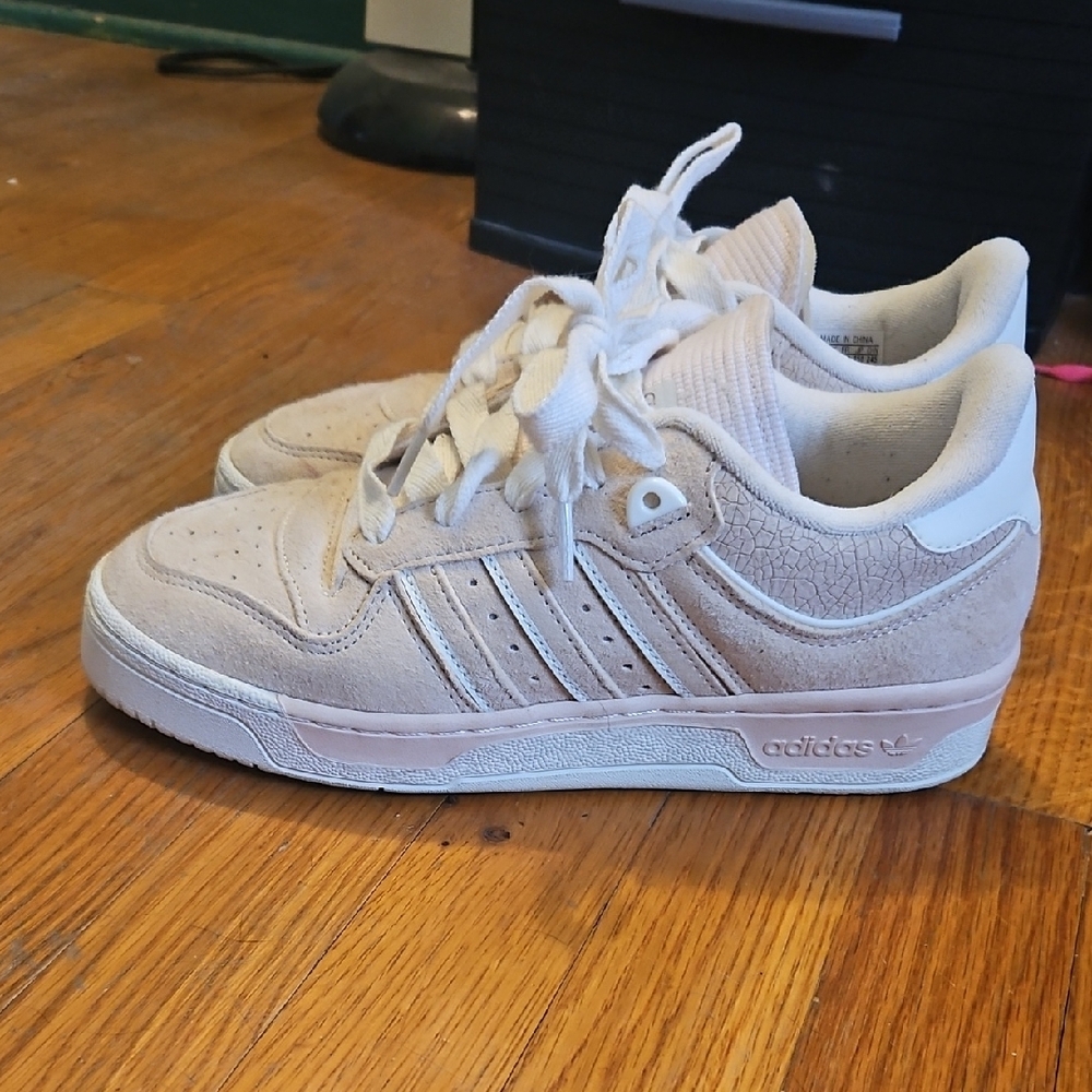 Adidas White and Tan Sneakers